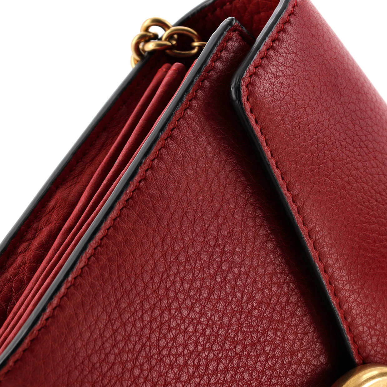 GG Marmont Chain Wallet Leather Mini - Deep Luxury
