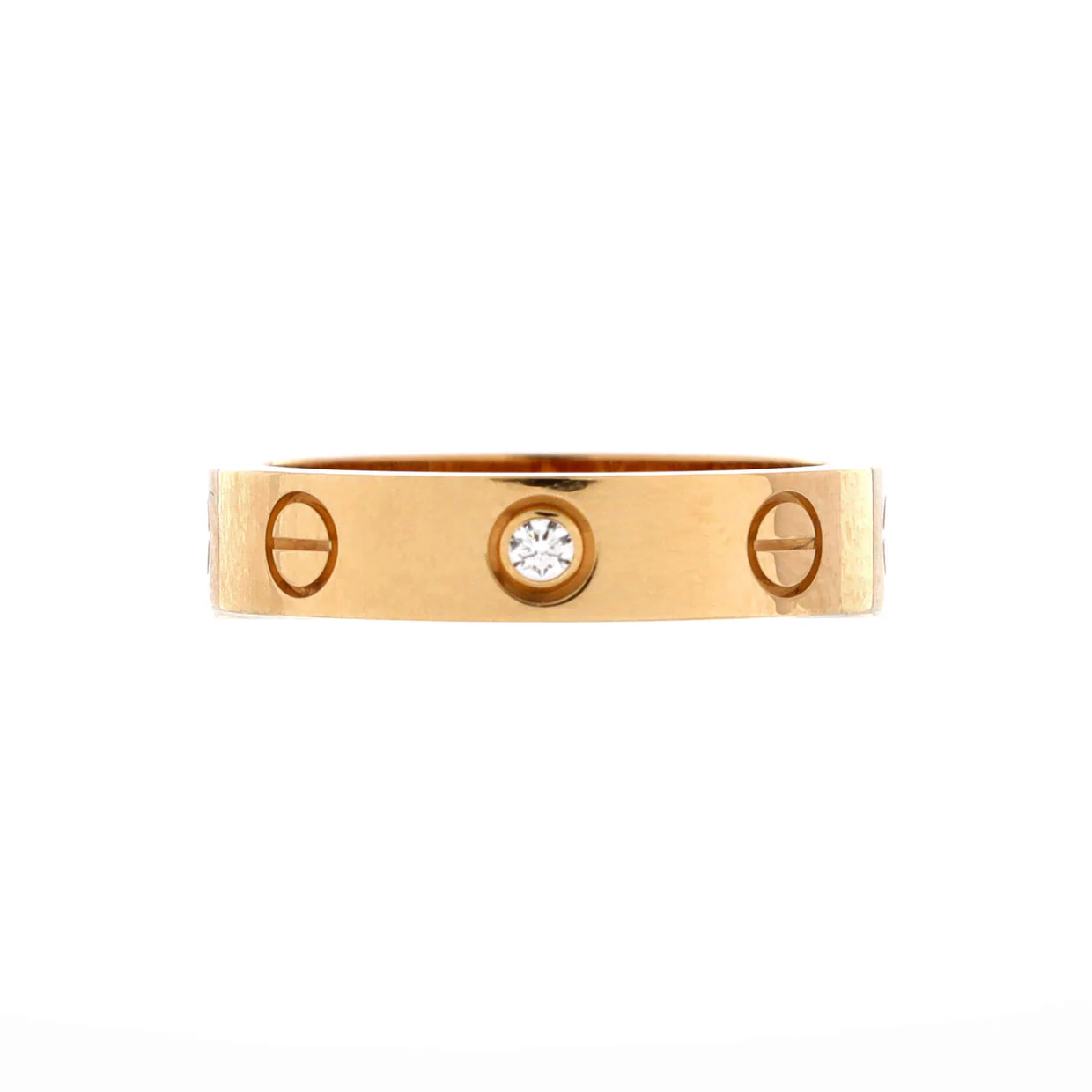 Love Wedding Band 1 Diamond Ring 18K Yellow Gold with Diamond - Deep Luxury