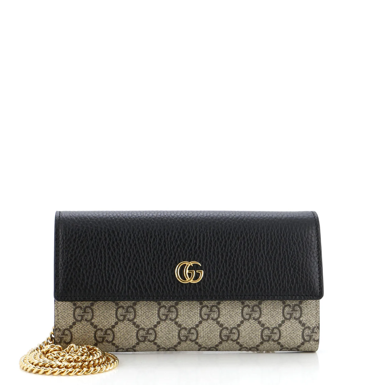 GG Marmont Continental Chain Wallet GG Coated Canvas and Leather - Deep Luxury
