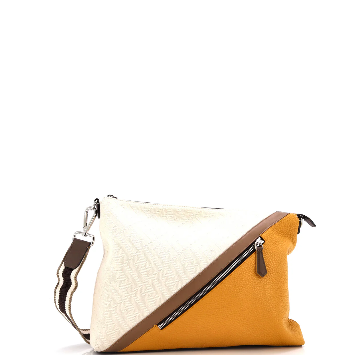 Front Zip Messenger Zucca Jacquard with Leather Large - Deep Luxury