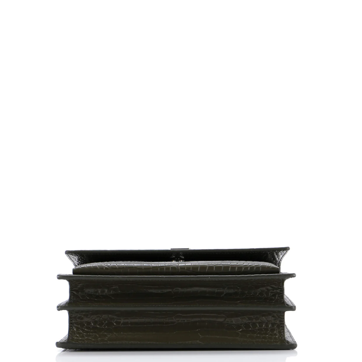 Sunset Crossbody Bag Crocodile Embossed Leather Medium - Deep Luxury