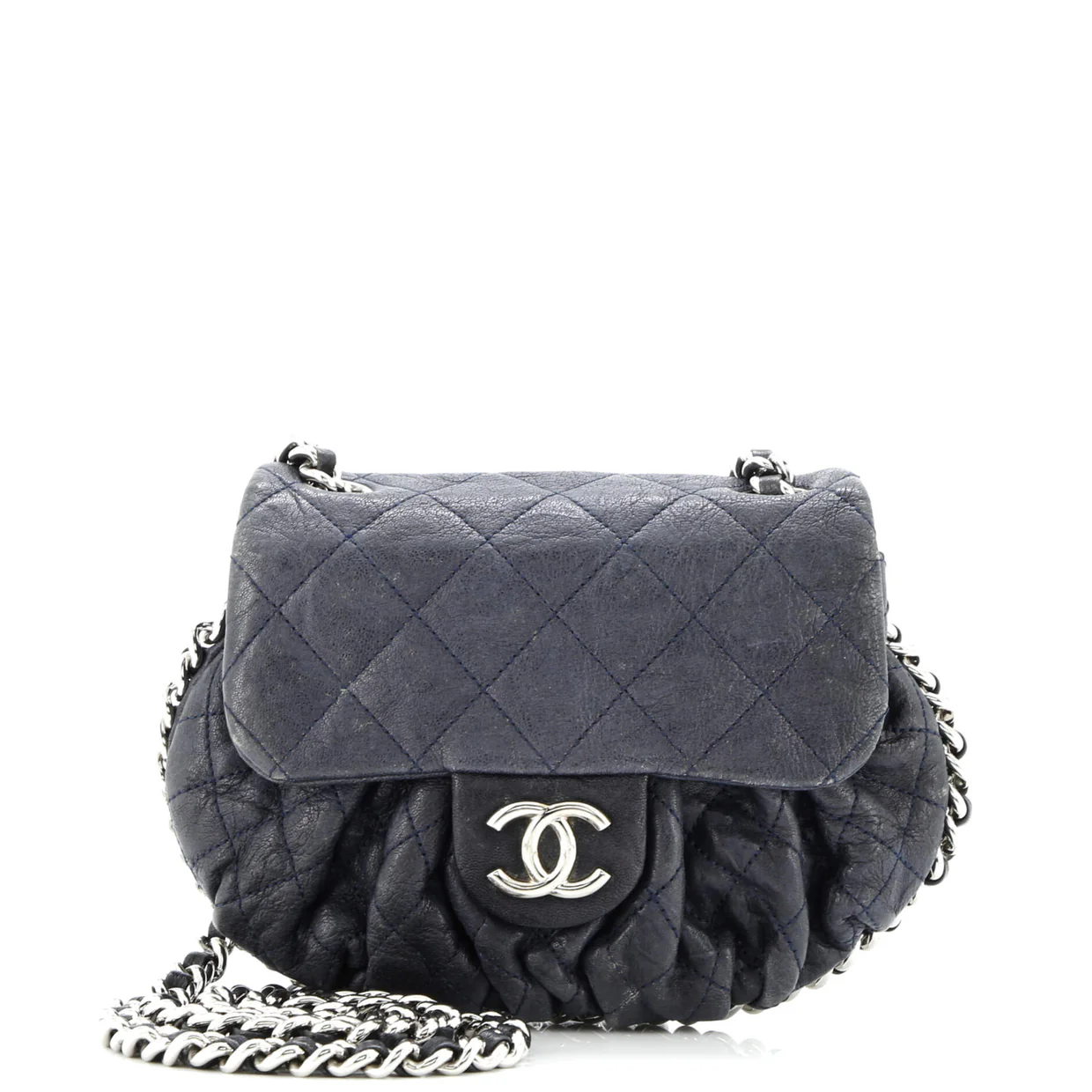 Chain Around Flap Bag Quilted Leather Small - Deep Luxury