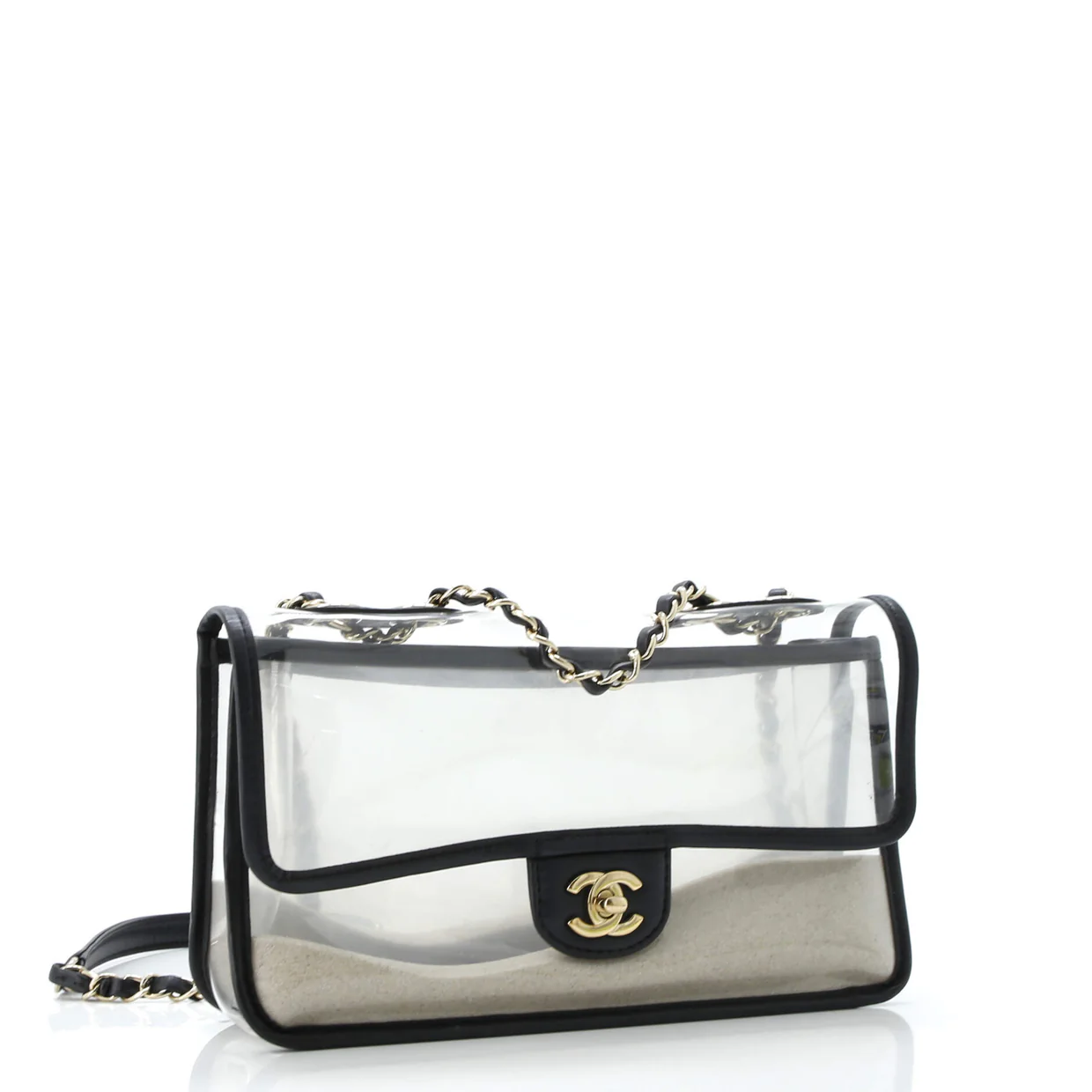 Sand By The Sea Flap Bag PVC with Lambskin Medium - Deep Luxury