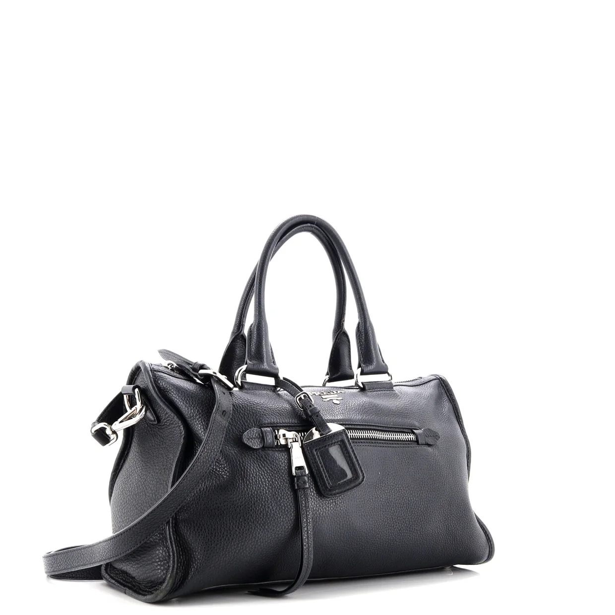 Front Zip Convertible Satchel Vitello Phenix Medium - Deep Luxury