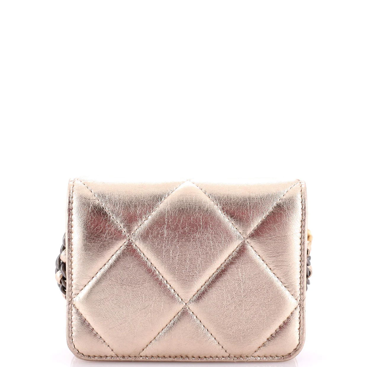 19 Flap Coin Purse With Chain Quilted Leather - Deep Luxury