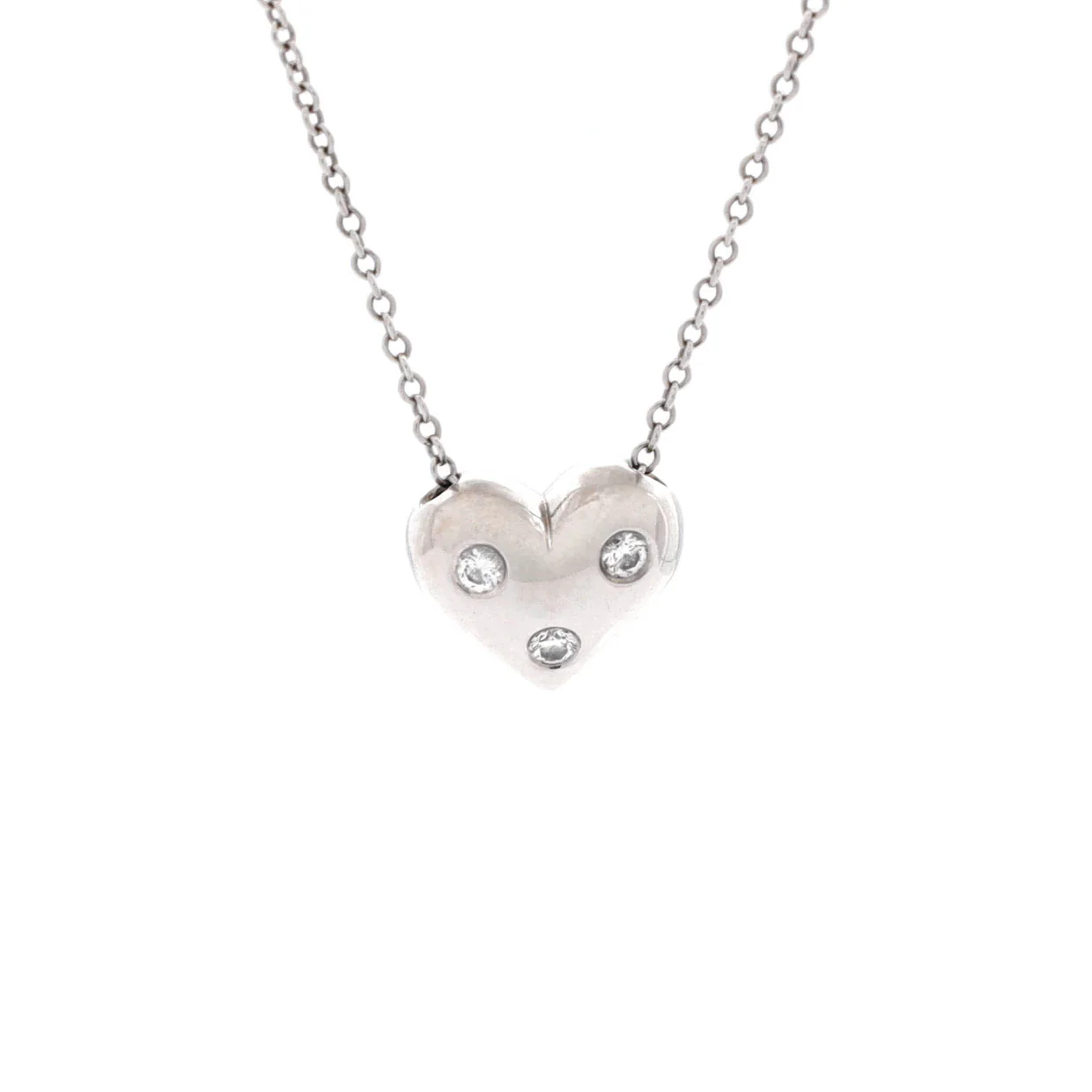 Etoile Heart 3 Diamond Pendant Necklace Platinum with Diamonds - Deep Luxury