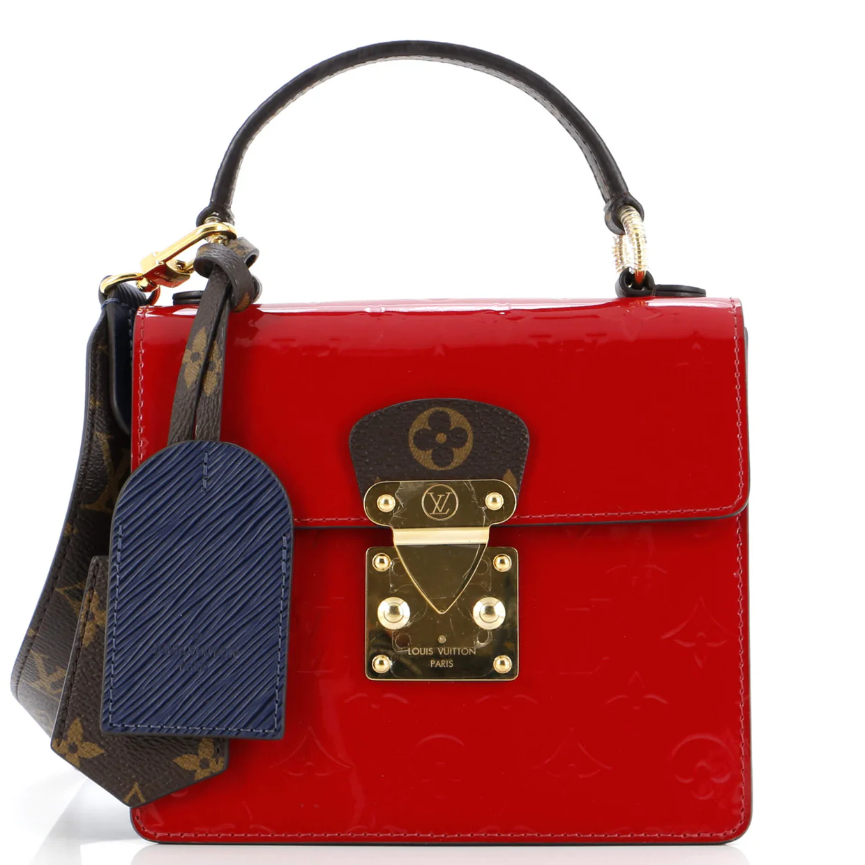 Spring Street NM Handbag Monogram Vernis with Monogram Canvas and Epi Leather - Deep Luxury