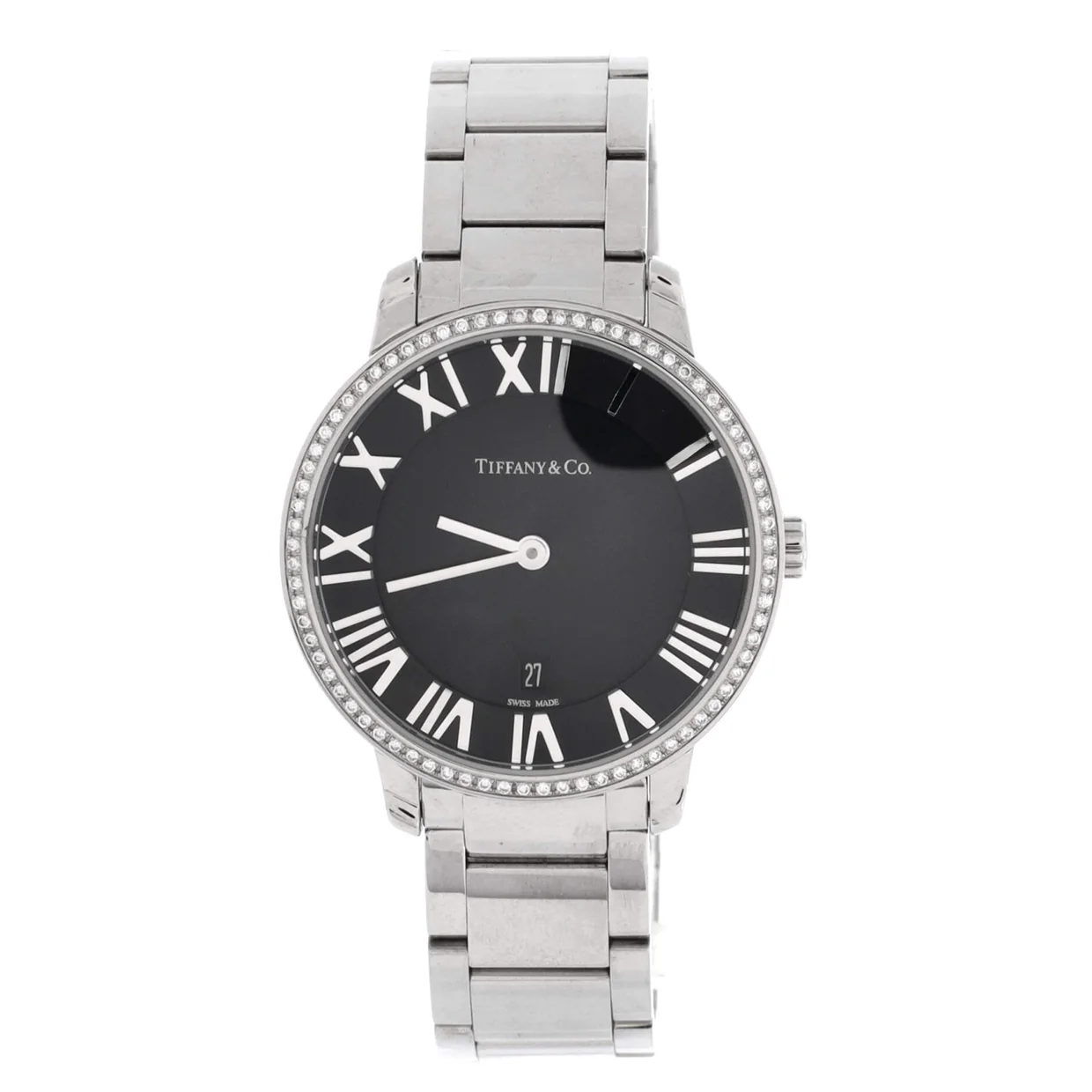 Atlas 2-Hand Quartz Watch Stainless Steel with Diamond Bezel 31 - Deep Luxury