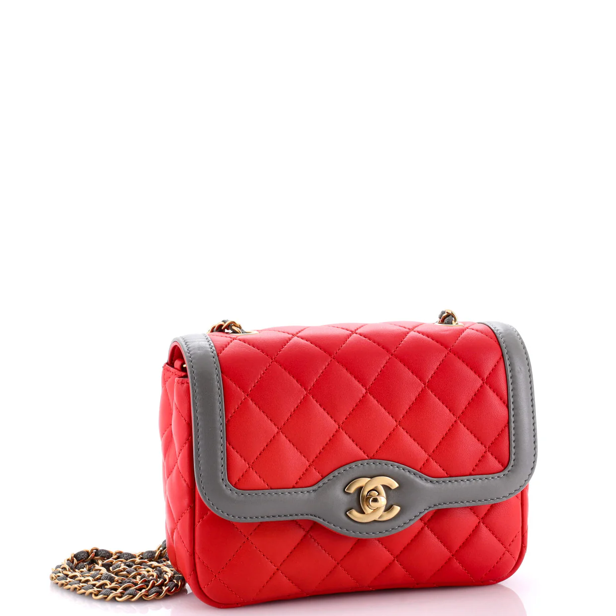 Two Tone Flap Bag Quilted Lambskin Mini - Deep Luxury