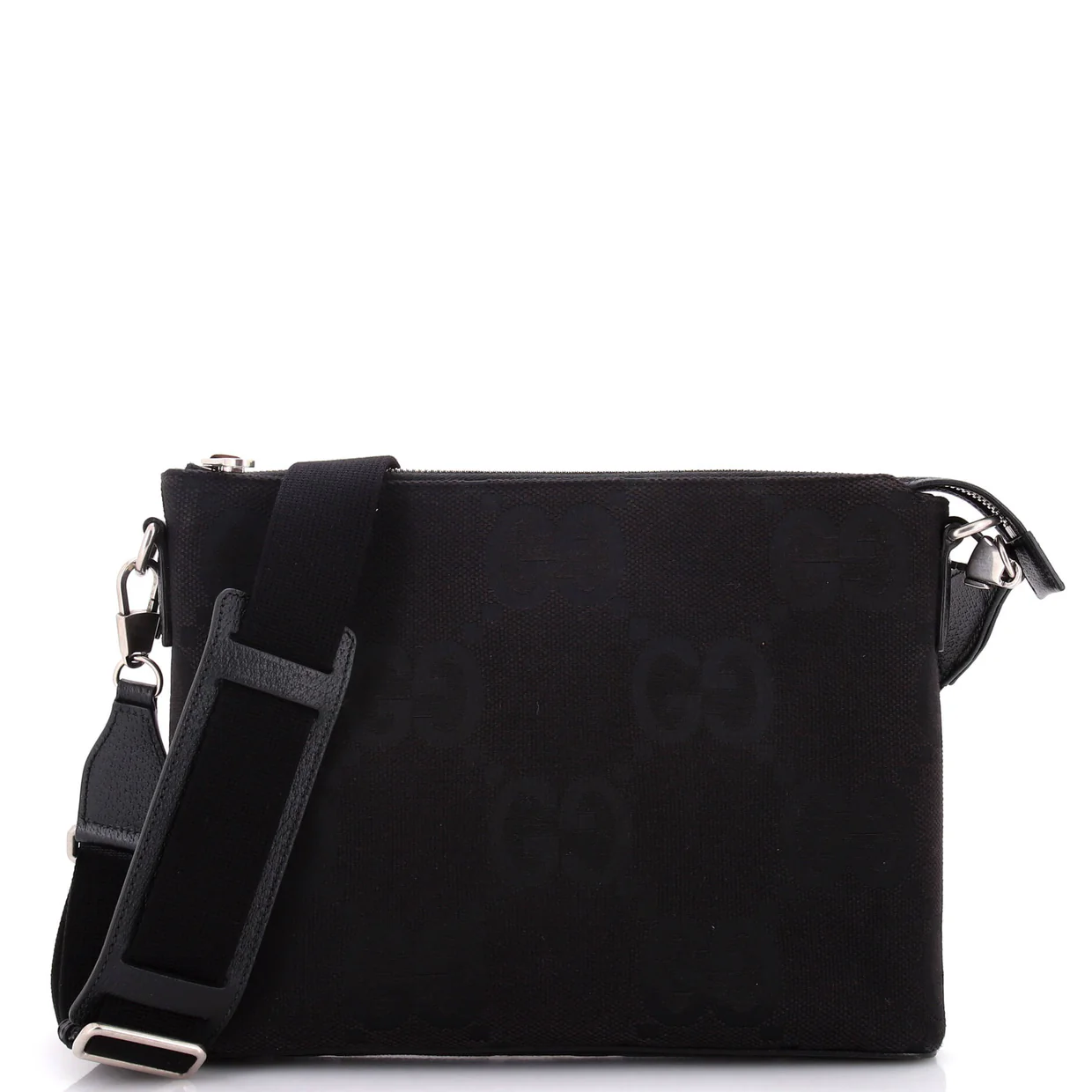 Zip Messenger Bag Jumbo GG Canvas - Deep Luxury