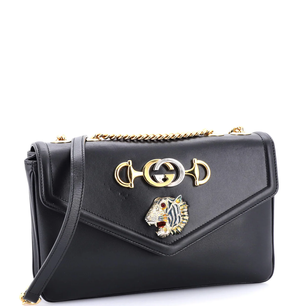 Rajah Chain Shoulder Bag Leather Medium - Deep Luxury