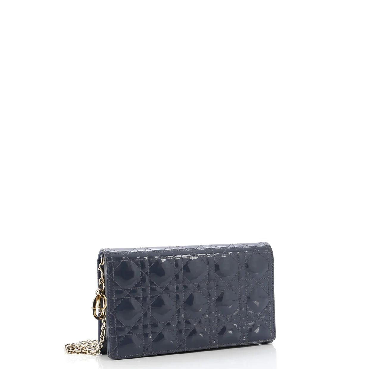 Lady Dior Clutch on Chain Cannage Quilt Patent - Deep Luxury