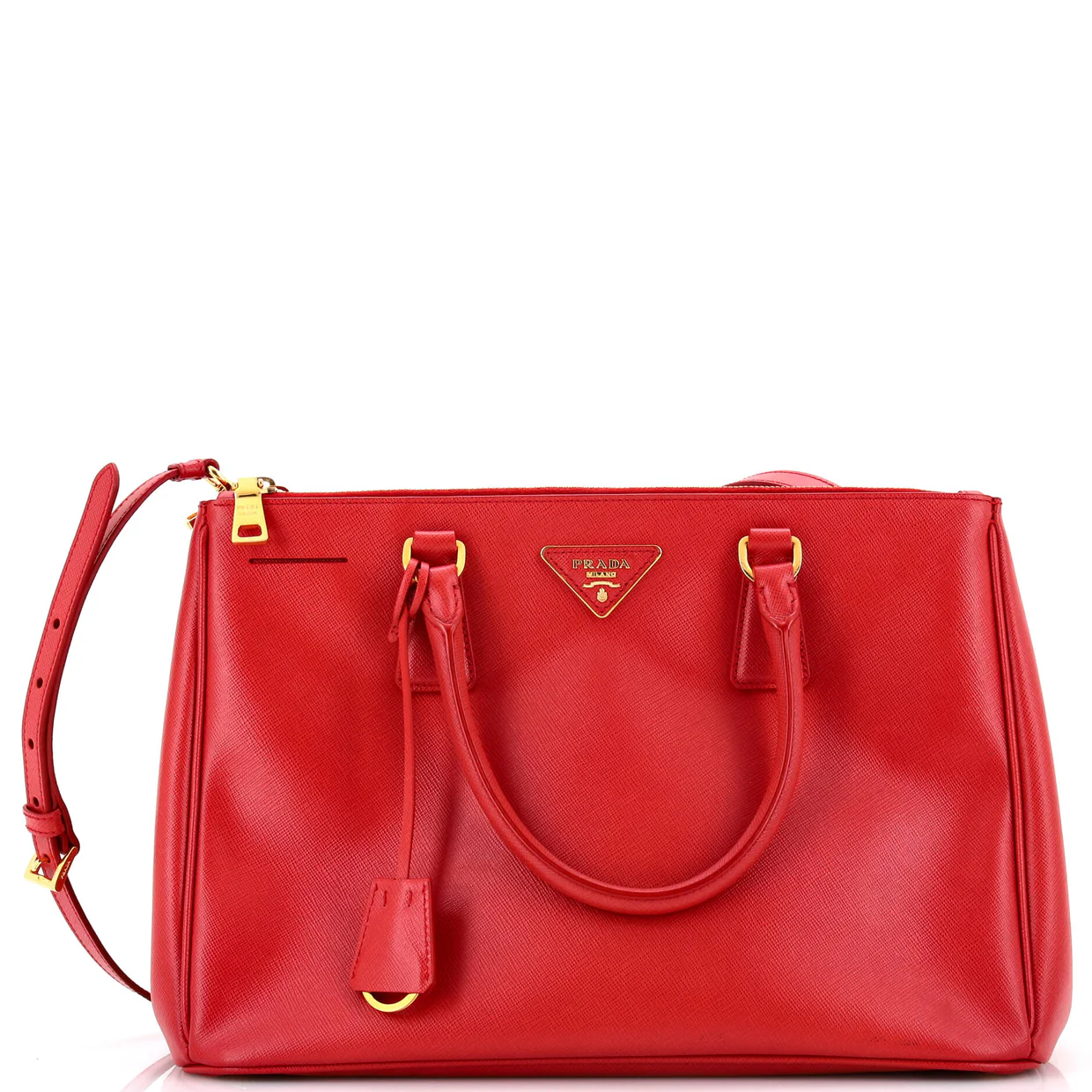 Double Zip Lux Tote Saffiano Leather Medium - Deep Luxury
