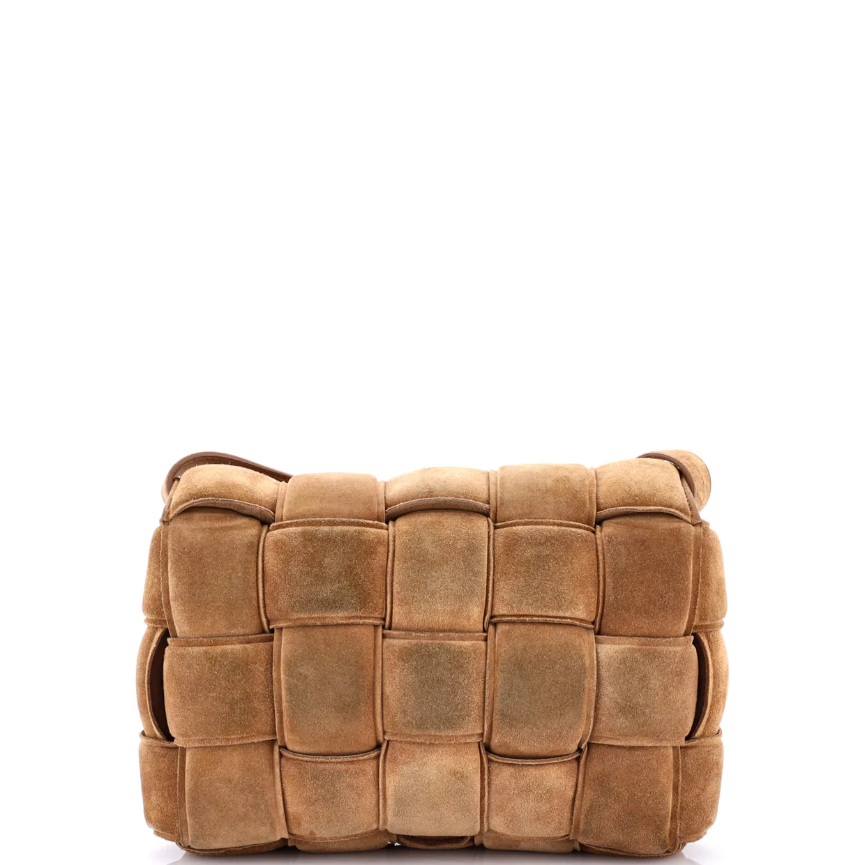 Cassette Crossbody Bag Padded Maxi Intrecciato Suede - Deep Luxury