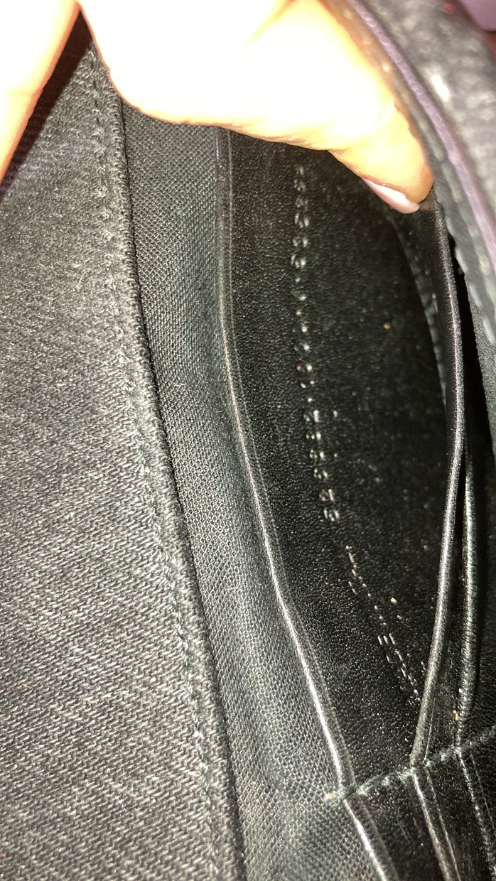 BB Chain Round Shoulder Bag Quilted Embroidered Denim Small - Deep Luxury