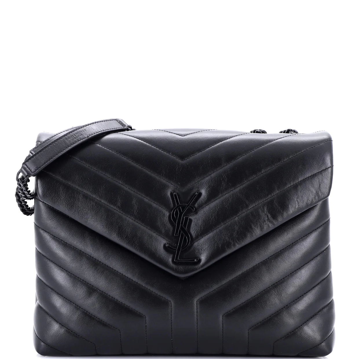 Loulou Shoulder Bag Matelasse Chevron Leather Medium - Deep Luxury