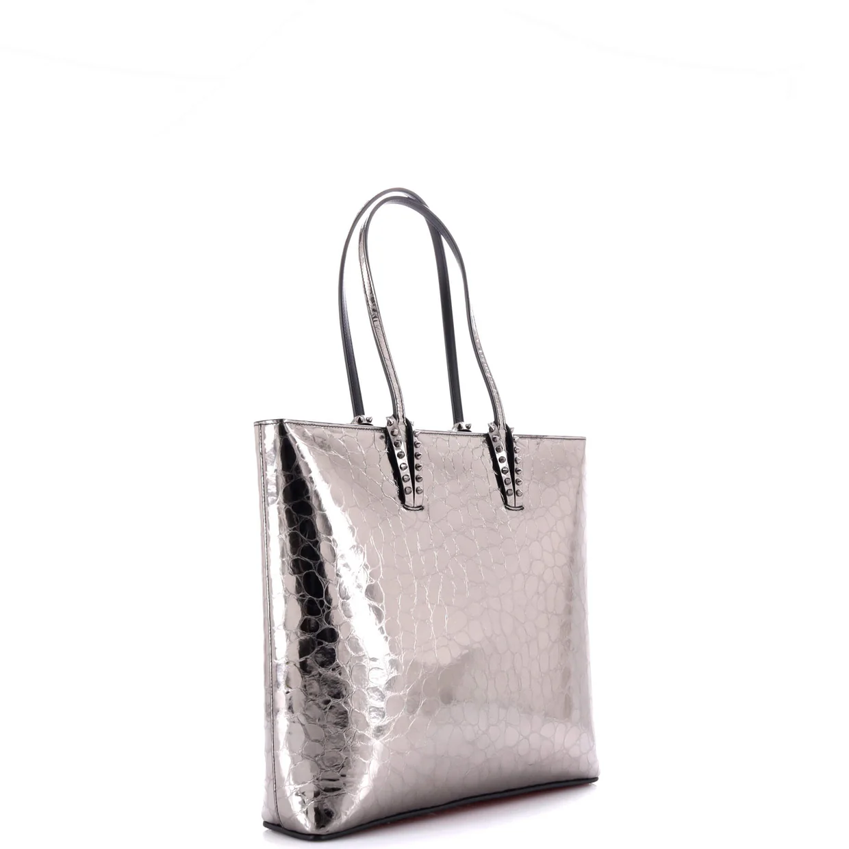 Cabata North South Zipped Tote Crocodile Embossed Leather - Deep Luxury