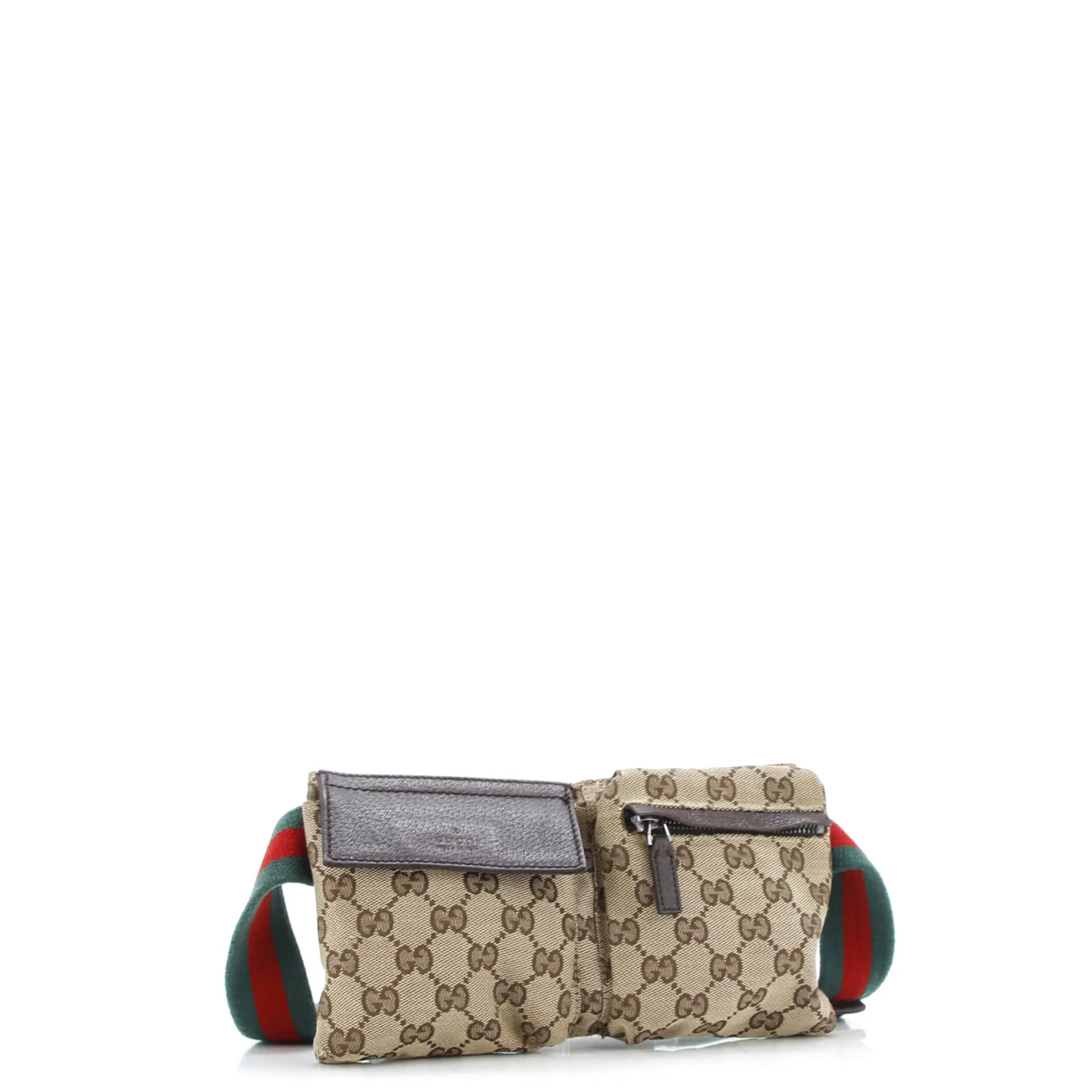 Vintage Double Belt Bag GG Canvas with Leather - Deep Luxury