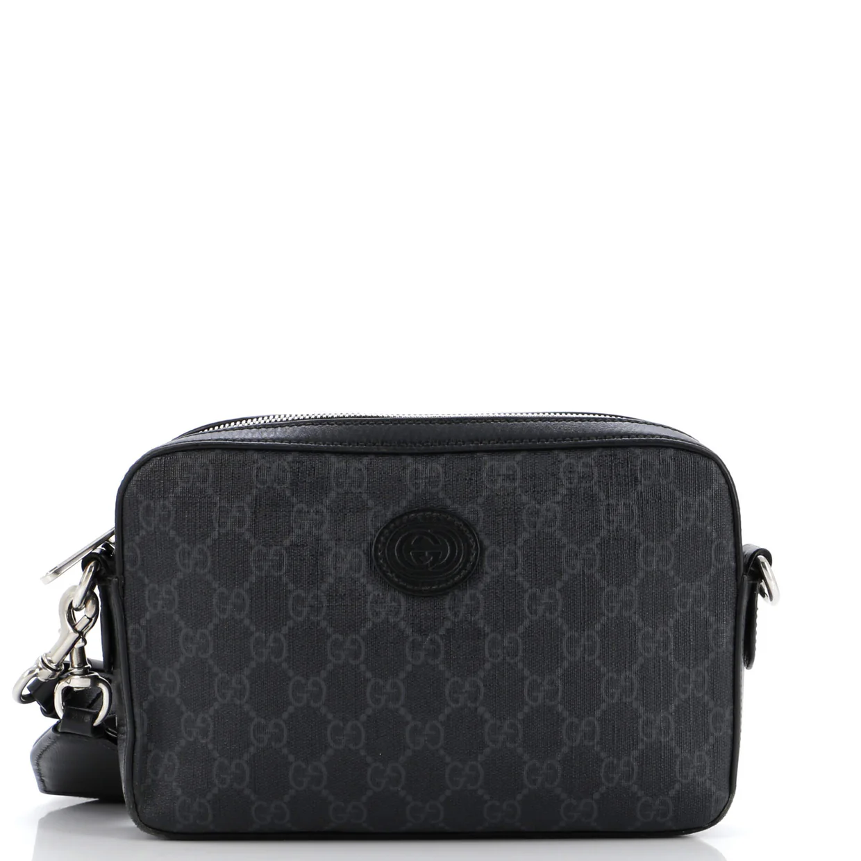 Interlocking G Patch Shoulder Bag GG Coated Canvas Small - Deep Luxury