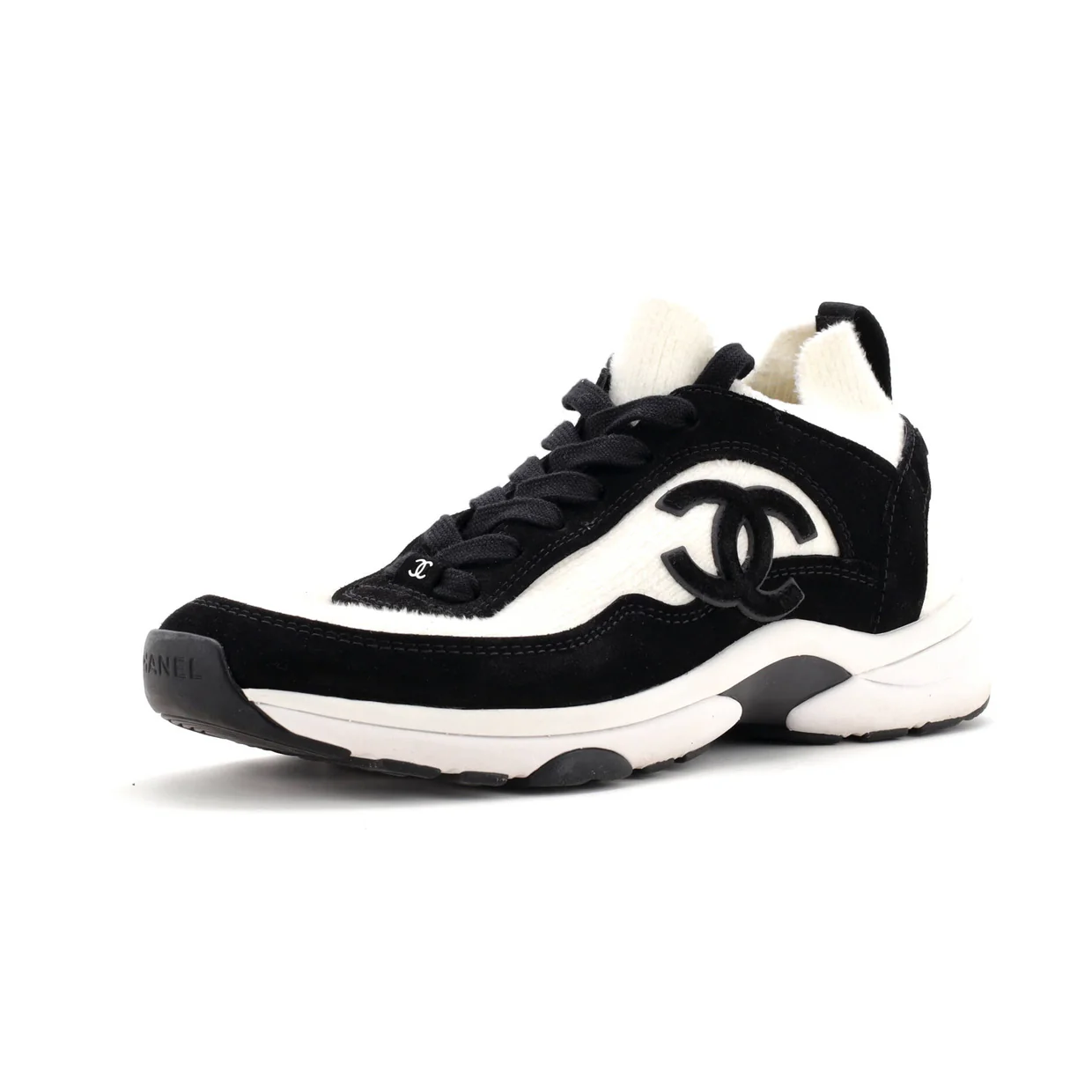Women's CC Low-Top Sneakers Suede and Knit Fabric - Deep Luxury