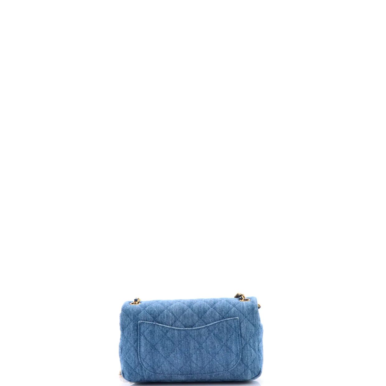 Pearl Crush Flap Bag Quilted Denim Mini - Deep Luxury