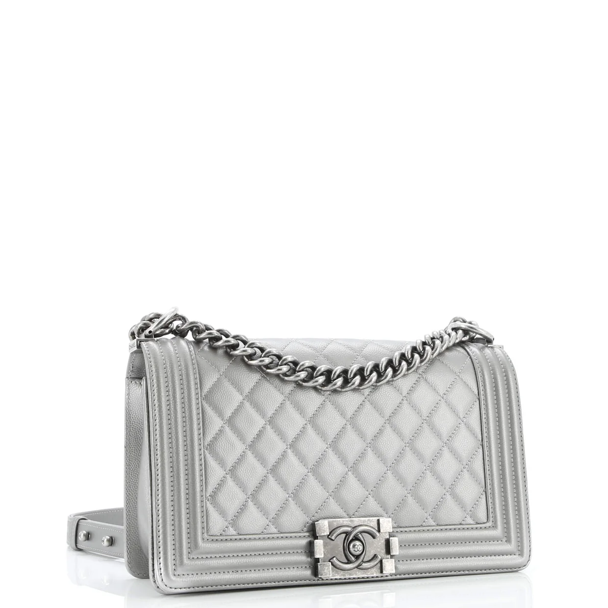 Boy Flap Bag Quilted Caviar Old Medium - Deep Luxury