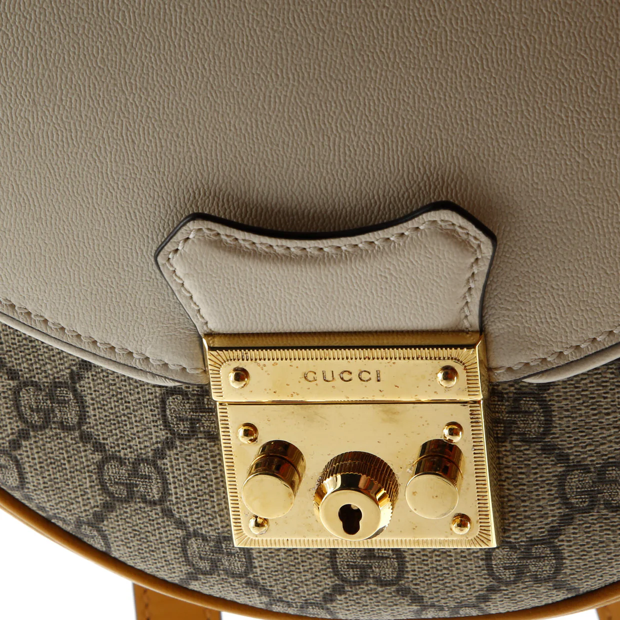 Padlock Saddle Shoulder Bag GG Coated Canvas and Leather Small - Deep Luxury