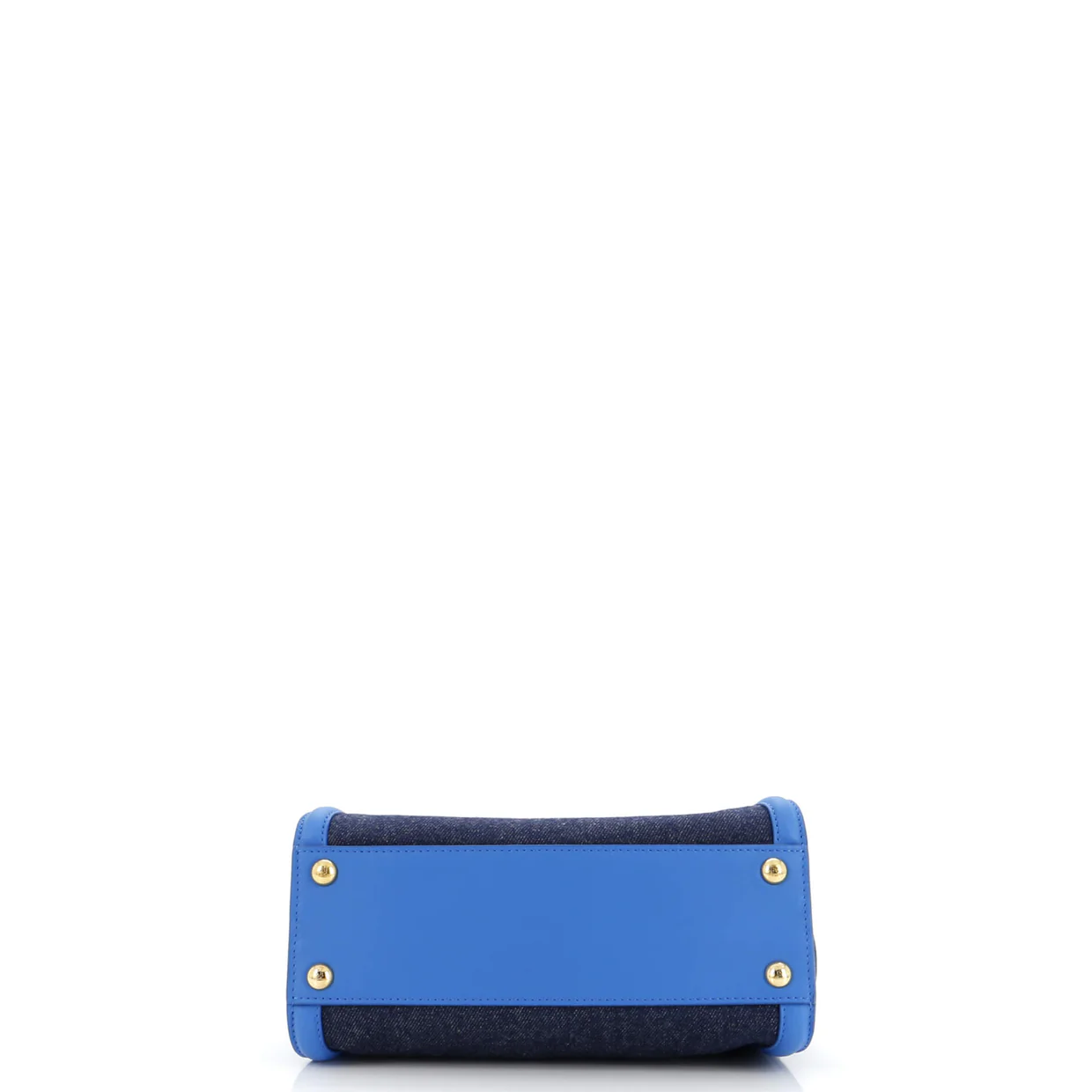 Peekaboo Bag Denim with FF Leather Applique Mini - Deep Luxury