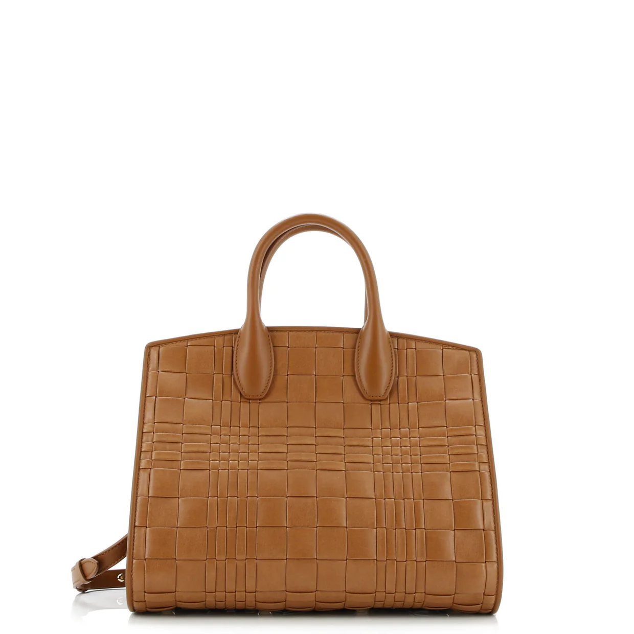 Studio Box Satchel Woven Leather Medium - Deep Luxury