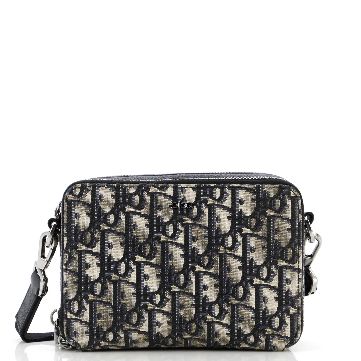 Double Zip Crossbody Pouch Oblique Canvas - Deep Luxury