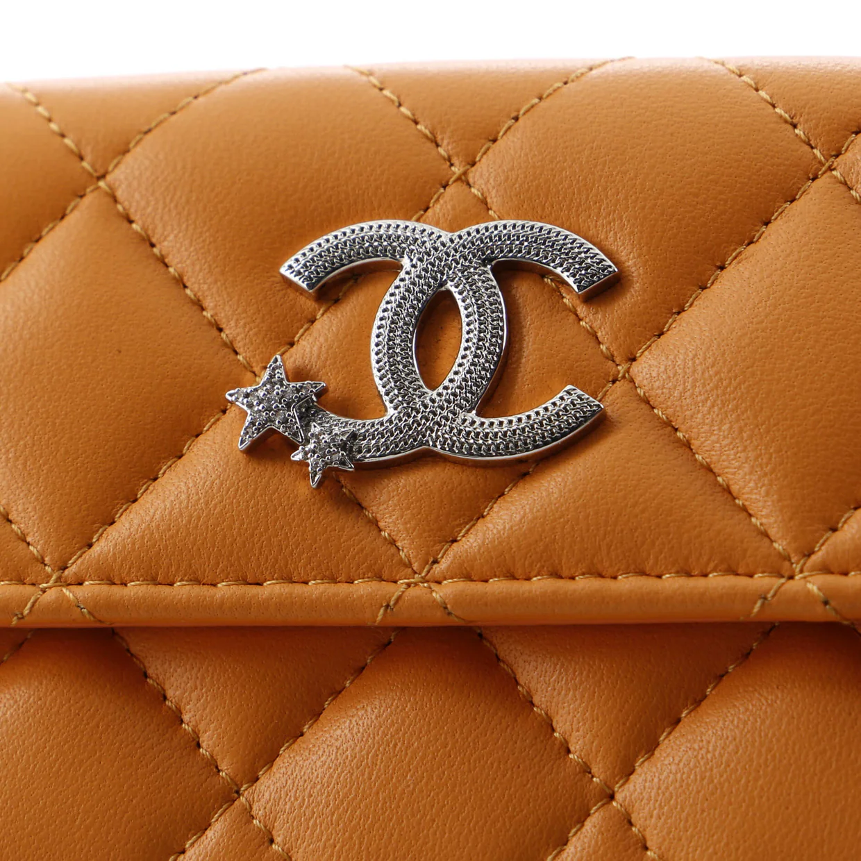 CC Stars Trifold Flap Wallet Quilted Lambskin Small - Deep Luxury