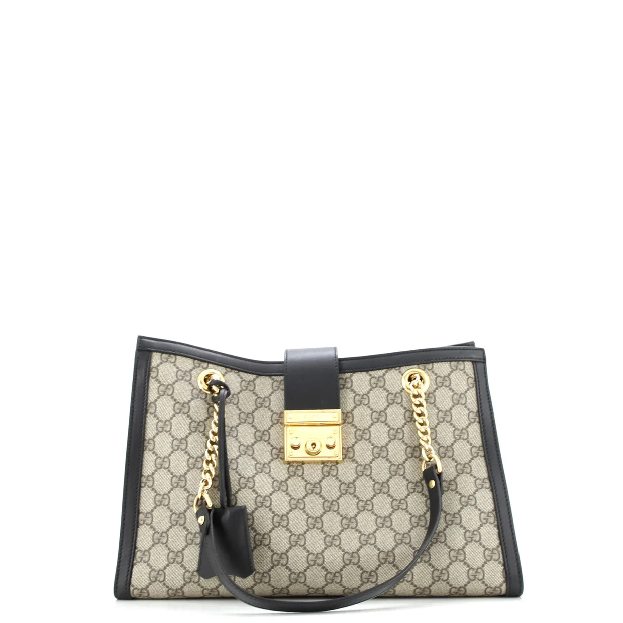 Padlock Chain Tote GG Coated Canvas with Leather Medium - Deep Luxury