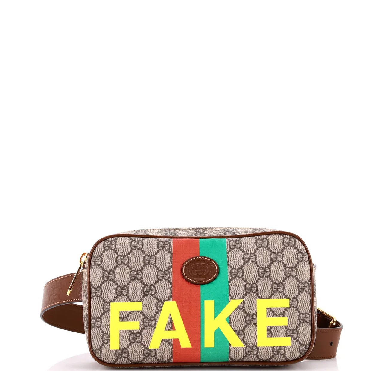 Fake/Not Zip Belt Bag Printed GG Coated Canvas - Deep Luxury