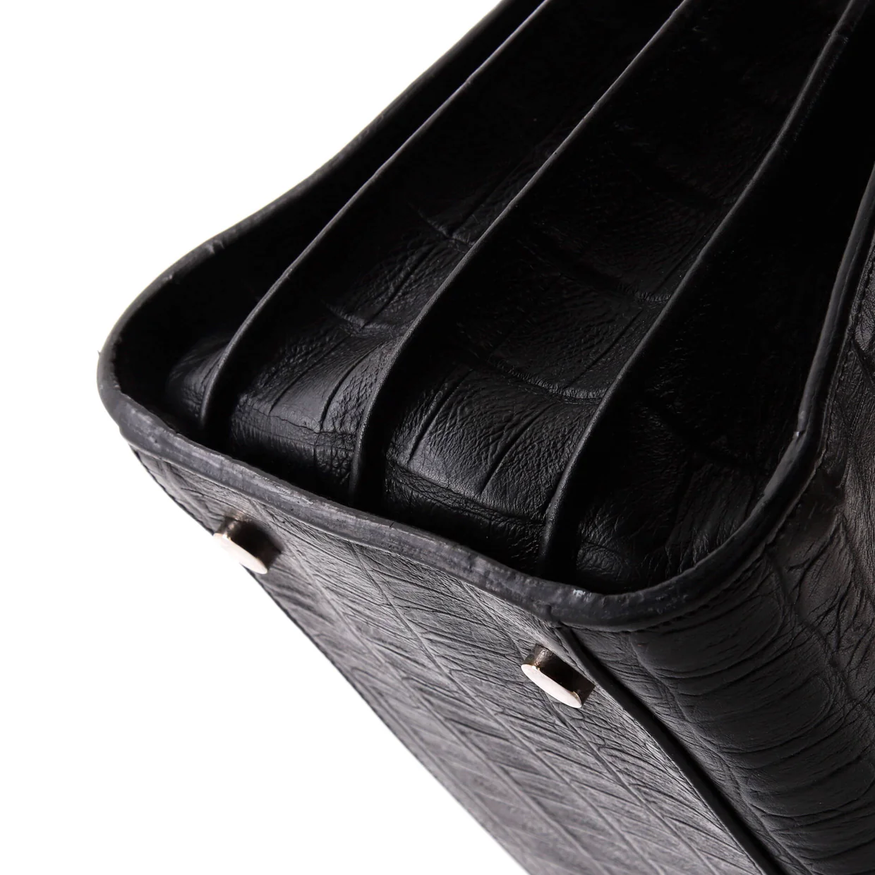 Sac de Jour Bag Crocodile Embossed Leather Small - Deep Luxury