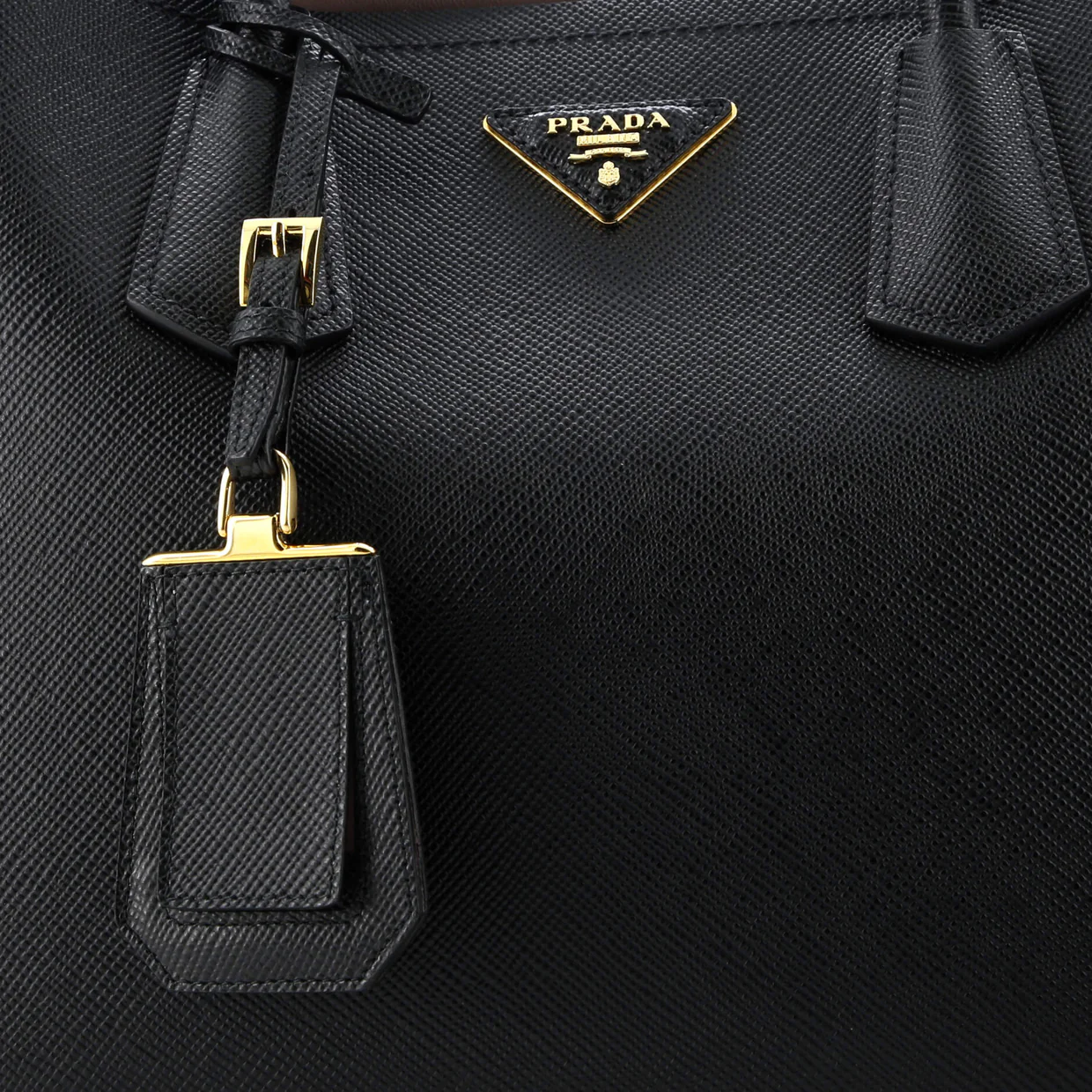 Cuir Double Tote Saffiano Leather Medium - Deep Luxury