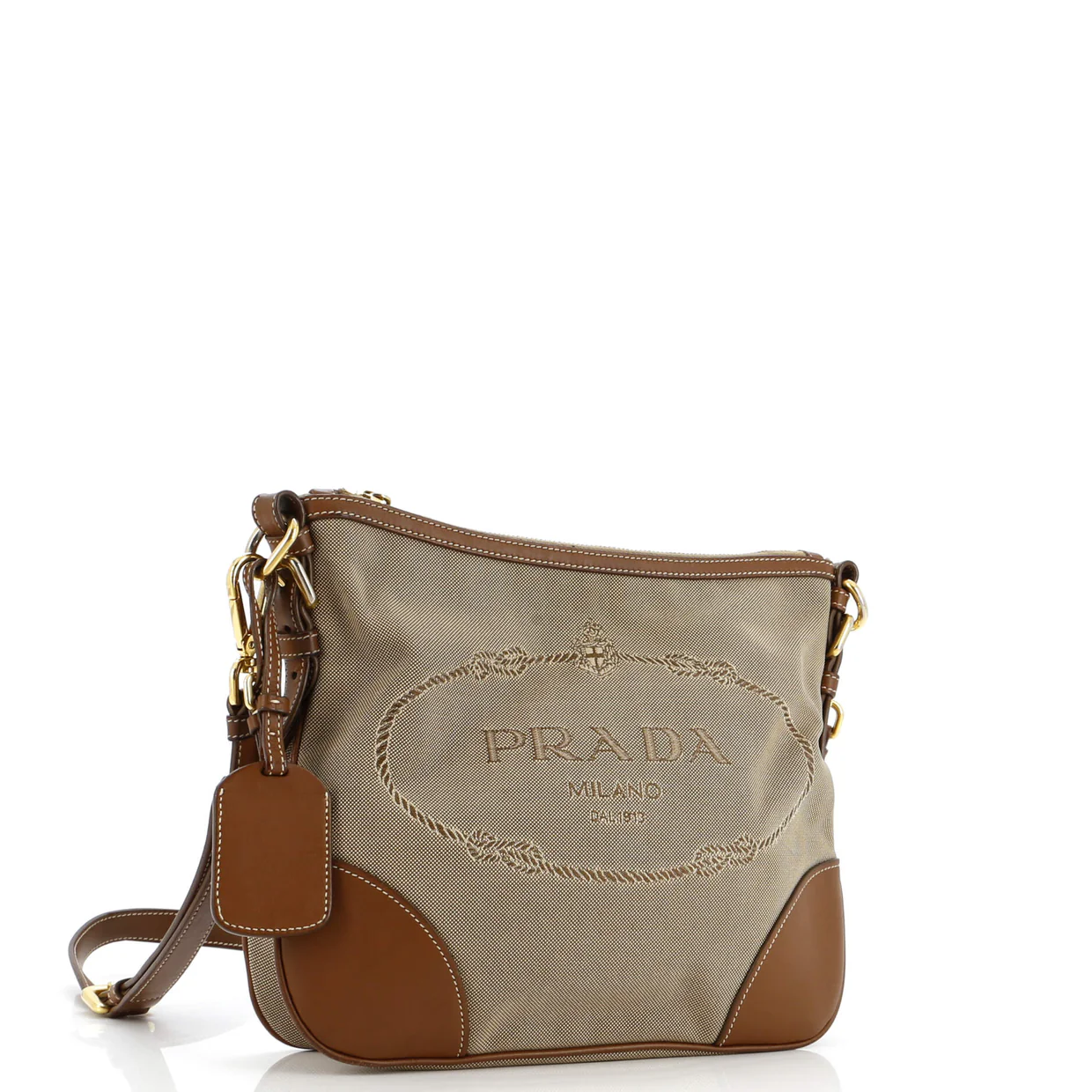 Logo Messenger Bag Canvas with Leather Small - Deep Luxury
