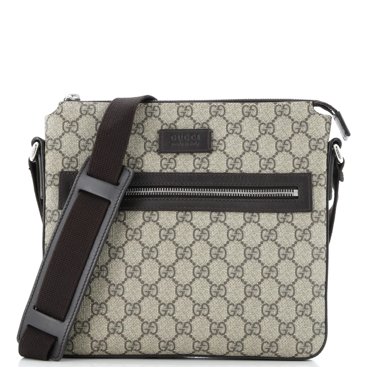 Front Zip Messenger GG Coated Canvas Medium - Deep Luxury