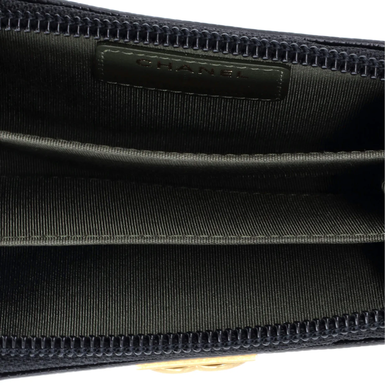 Boy Zip Around Wallet Quilted Caviar Small - Deep Luxury