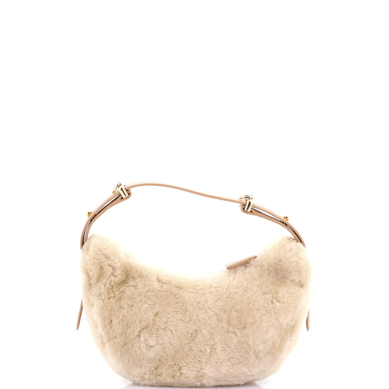 Arque Half Moon Hobo Shearling and Leather Small - Deep Luxury
