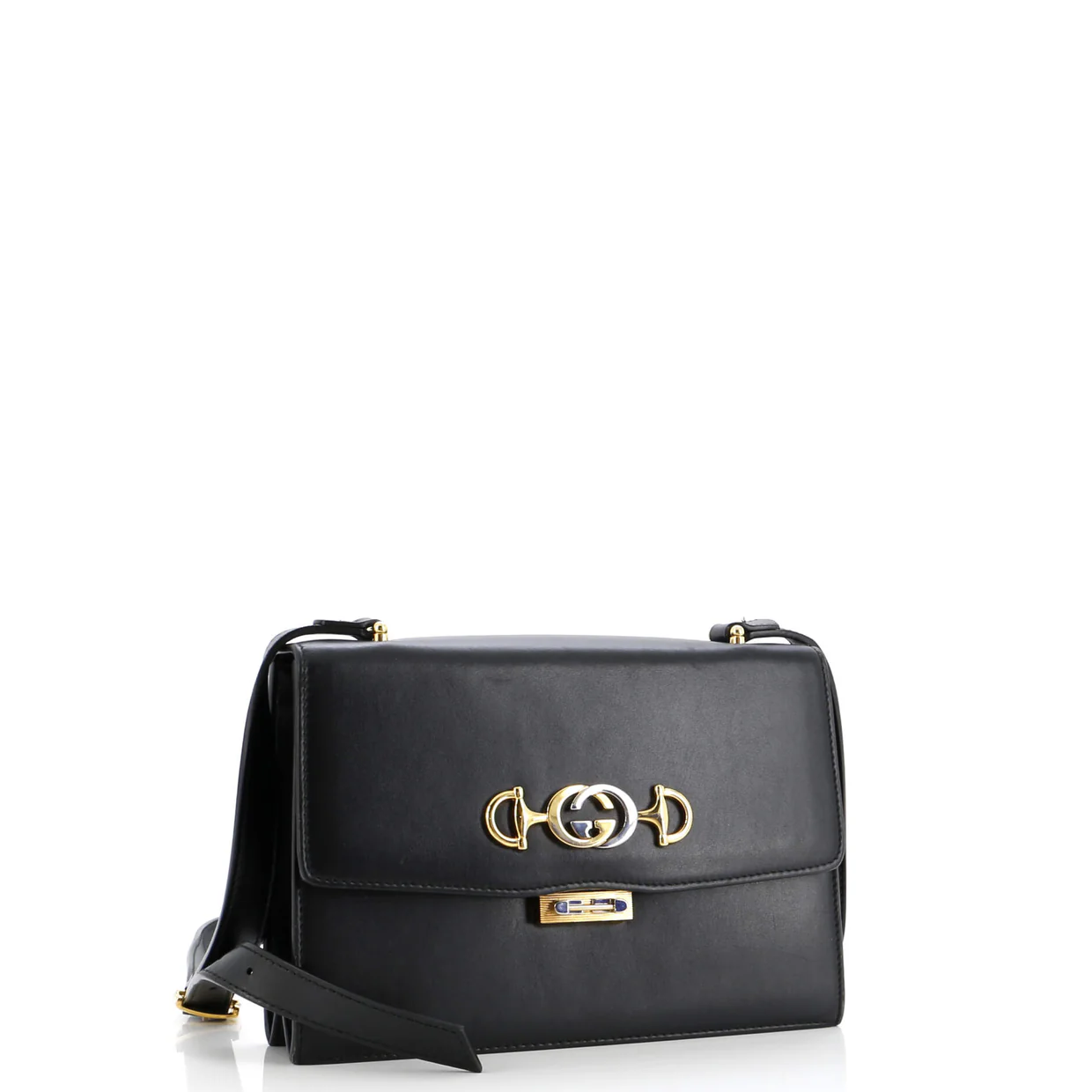 Zumi Flap Shoulder Bag Leather Small - Deep Luxury