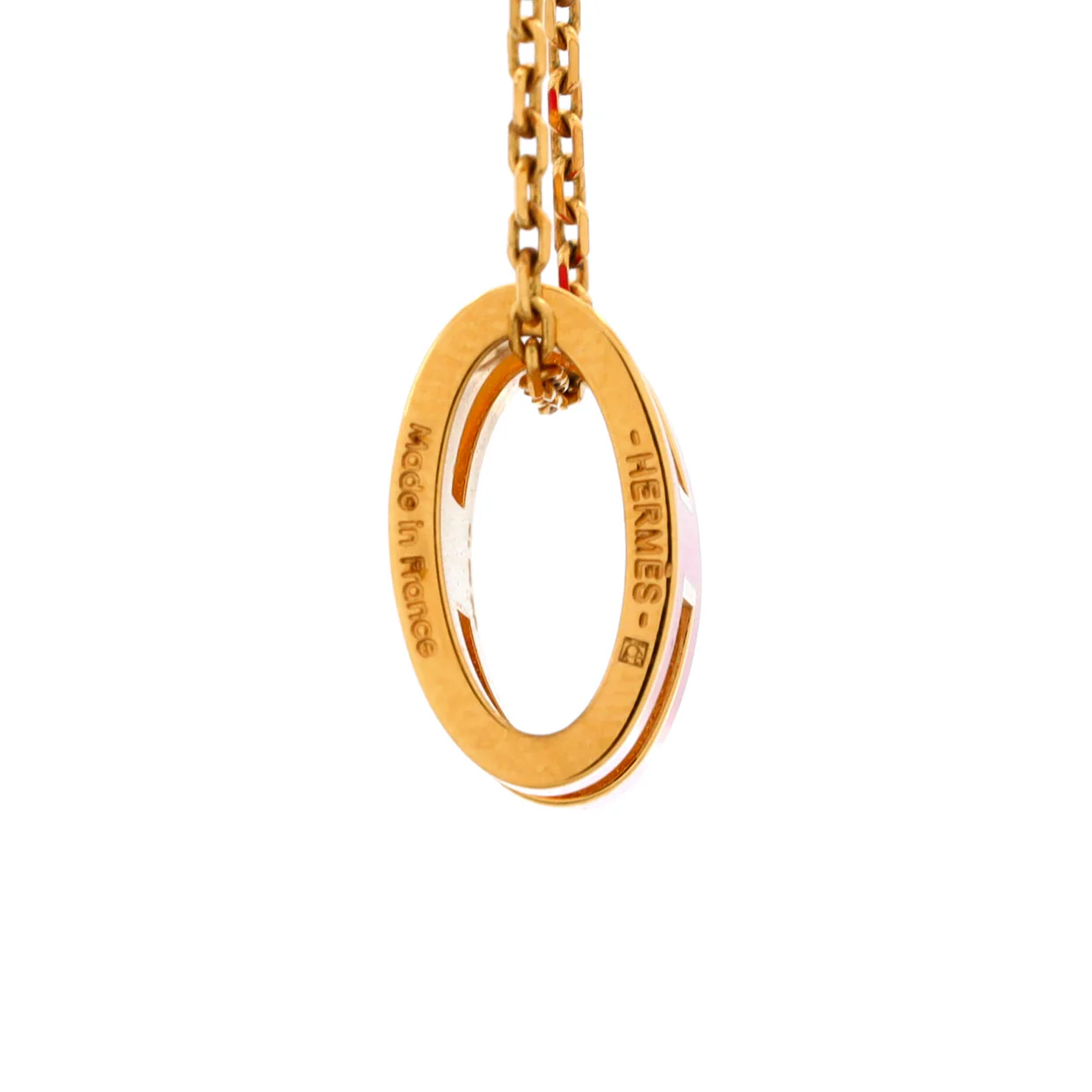 Pop H Pendant Chain Necklace Metal and Enamel - Deep Luxury