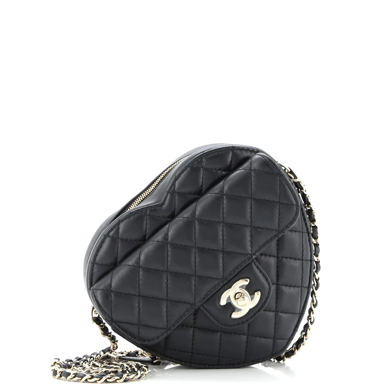 CC in Love Heart Bag Quilted Lambskin - Deep Luxury