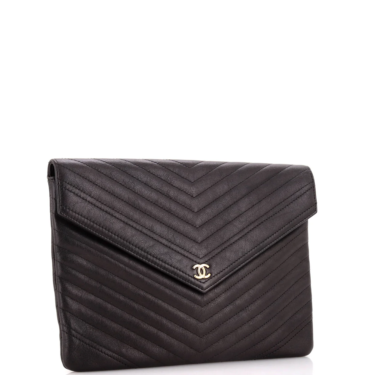 Statement Pouch Chevron Caviar Large - Deep Luxury