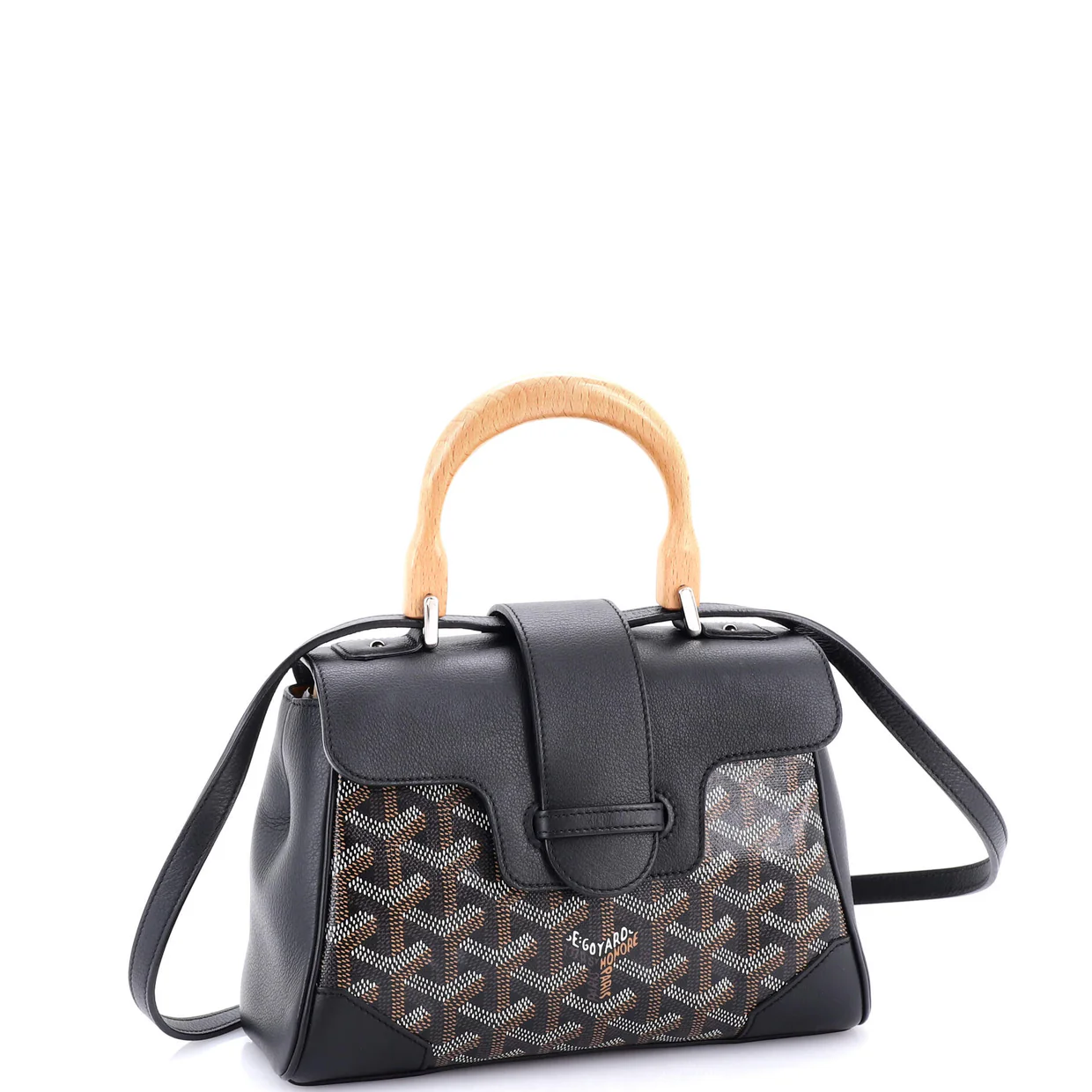 Saigon Top Handle Bag Coated Canvas with Leather Mini - Deep Luxury