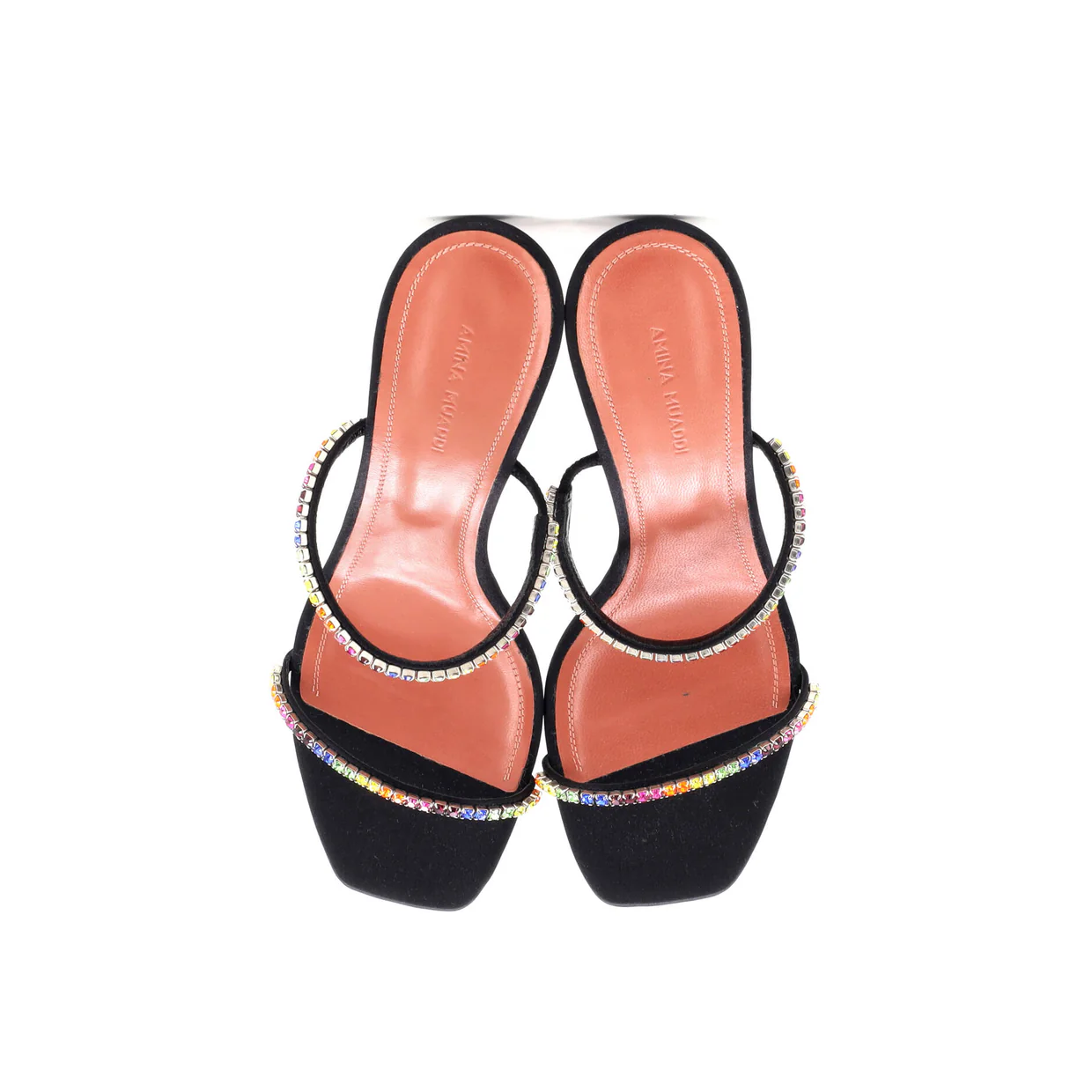 Women's Gilda Heeled Sandals Satin with Crystals 95 - Deep Luxury