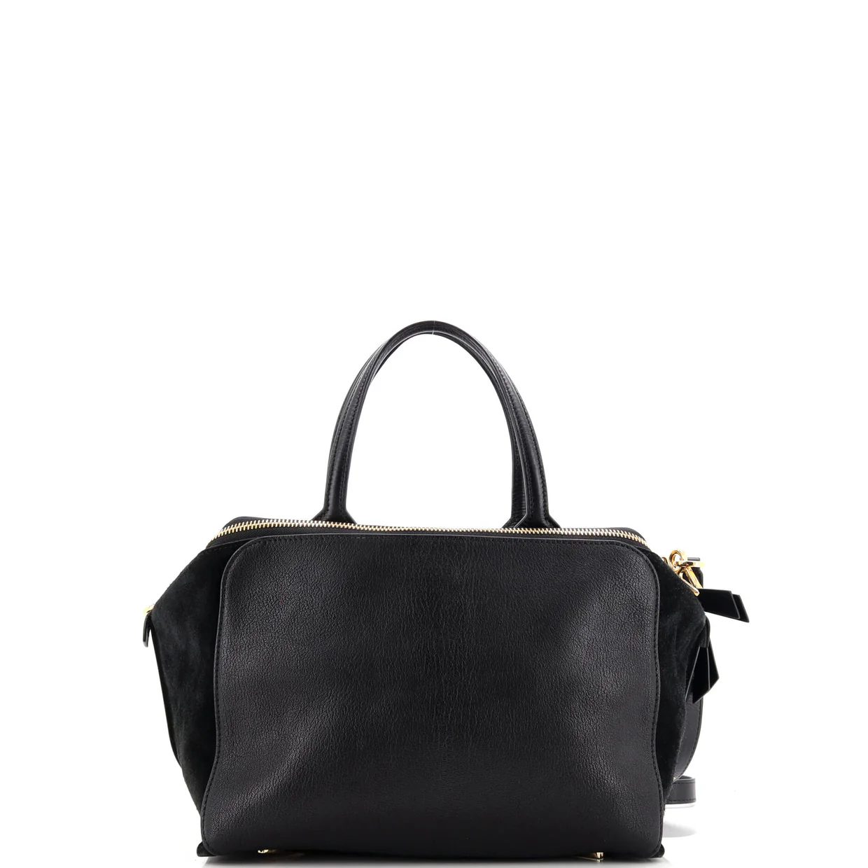 Triple Zip Convertible Tote Leather with Suede Medium - Deep Luxury