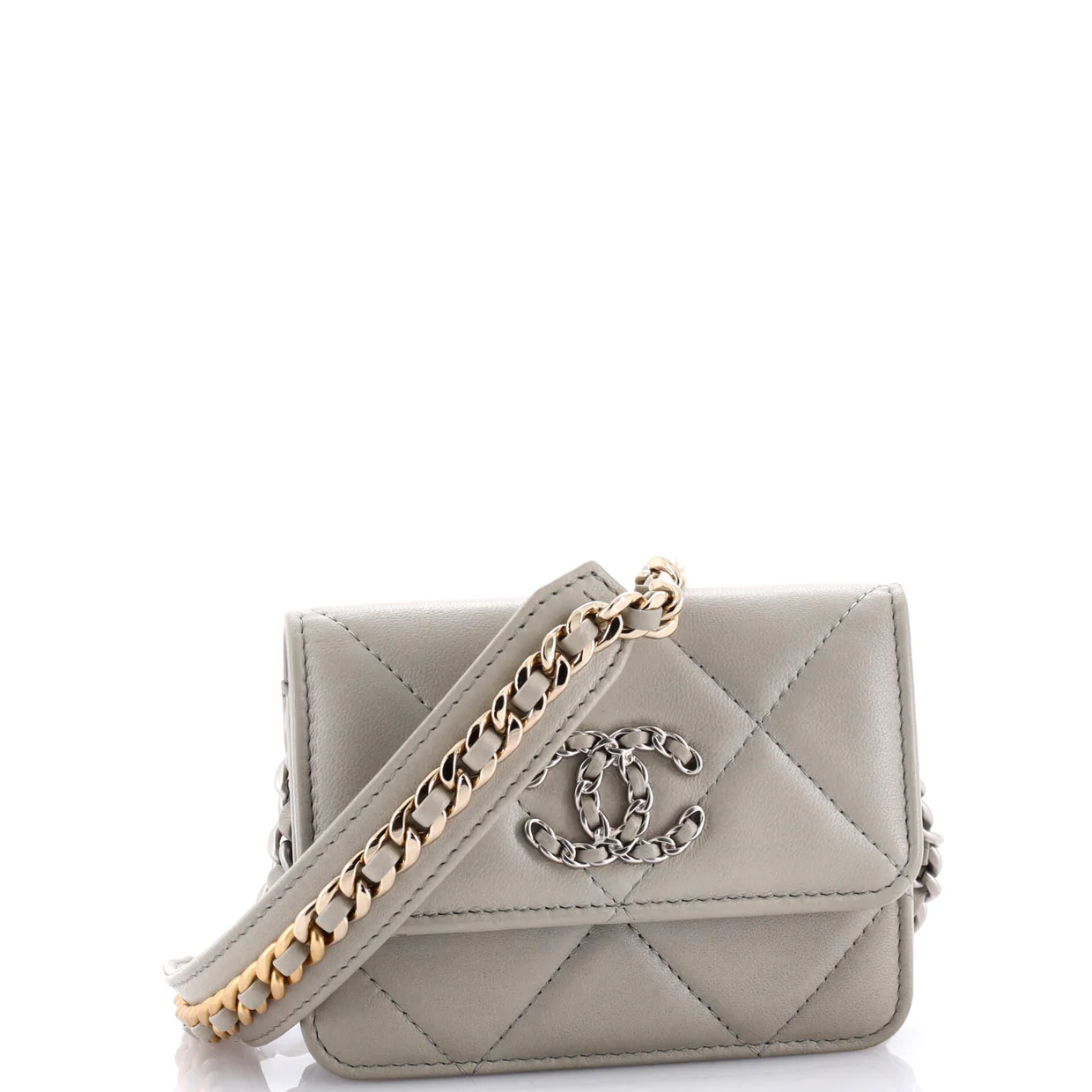 19 Flap Coin Purse Belt Bag Quilted Lambskin - Deep Luxury