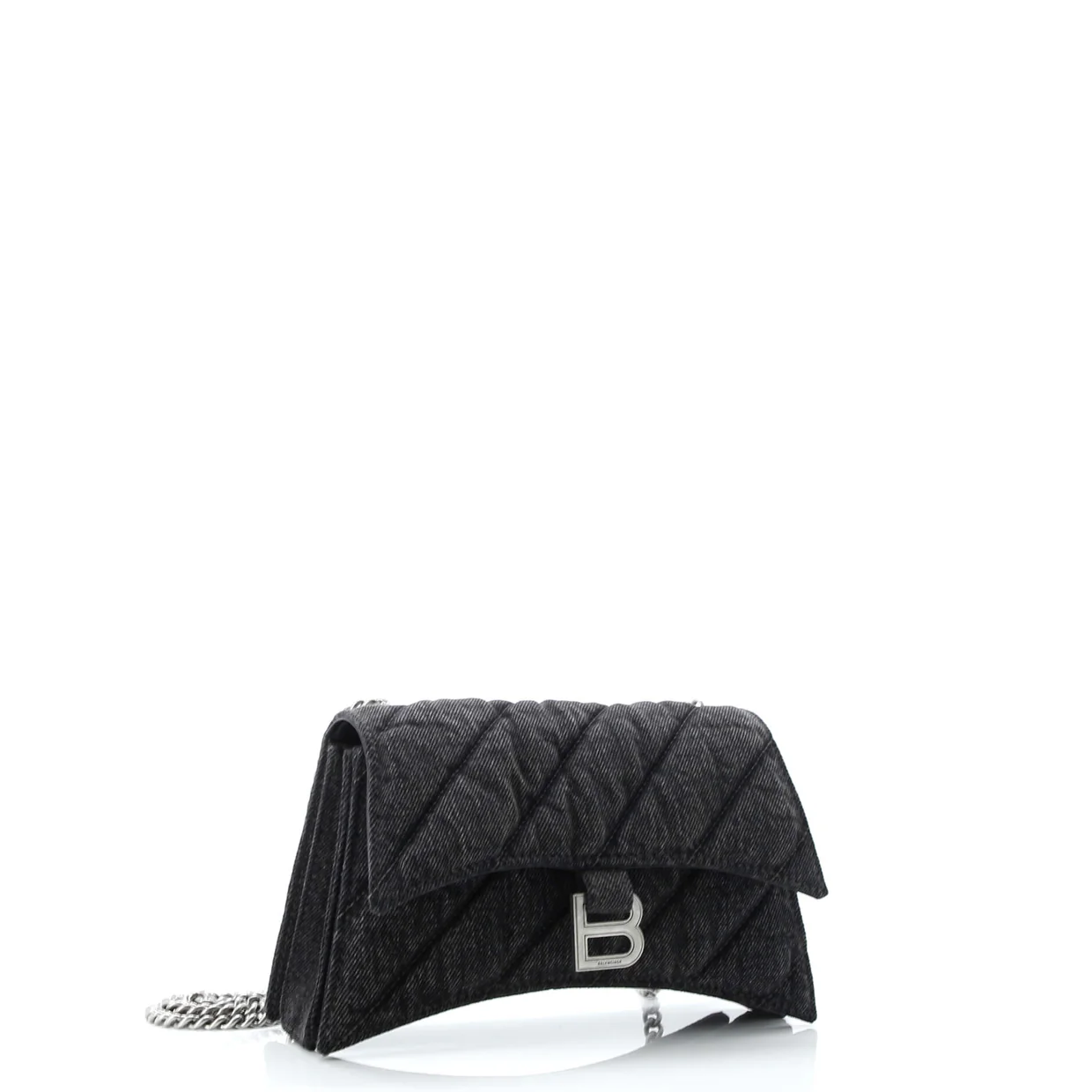 Crush Chain Flap Bag Quilted Denim Small - Deep Luxury