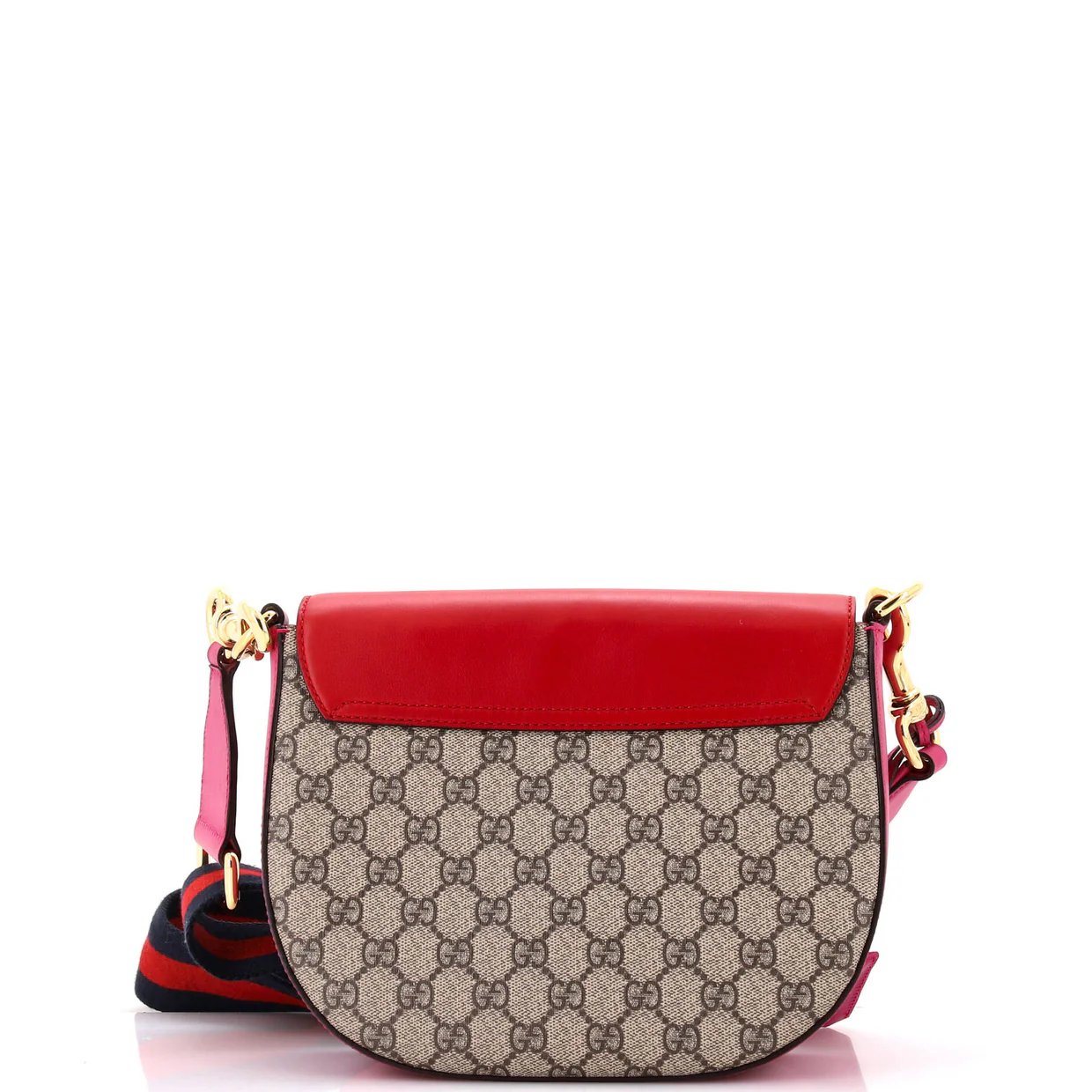 Padlock Saddle Shoulder Bag GG Coated Canvas and Leather Medium - Deep Luxury