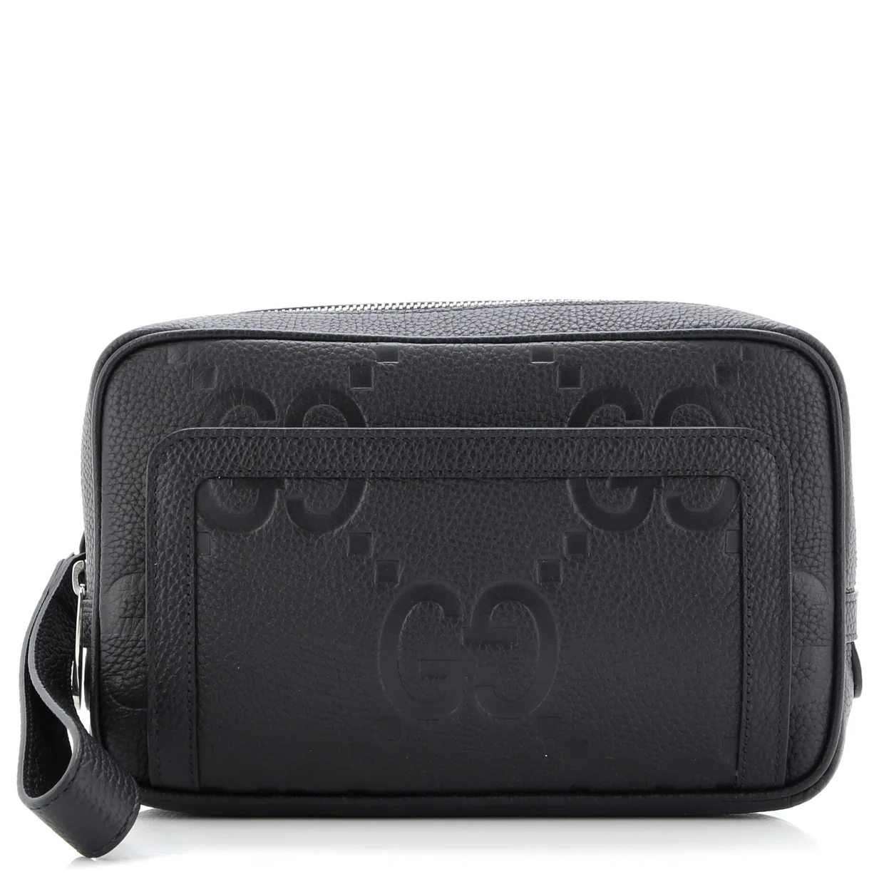 Wristlet Pouch Jumbo GG Embossed Leather - Deep Luxury
